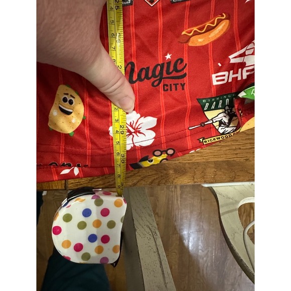 destroyer rocks birmingham barons aop red short sleeve‎ button up xl - Picture 6 of 6